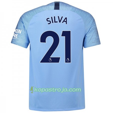 Billiga Fotbollströjor Manchester City Silva 21 Hemma tröja 2018/19 Kortärmad